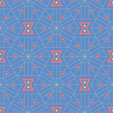 Geometrik arka plan. Mavi Dikişsiz desen duvar kağıtları, Tekstil ve kumaş için