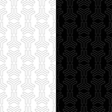 Siyah ve beyaz geometrik yazdırır. Web, Tekstil ve duvar kağıtları için dikişsiz desen seti