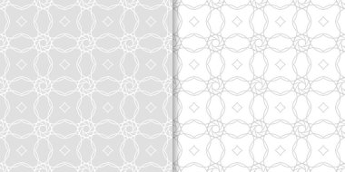 Işık gri geometrik süsler. Web, Tekstil ve duvar kağıtları için dikişsiz desen seti