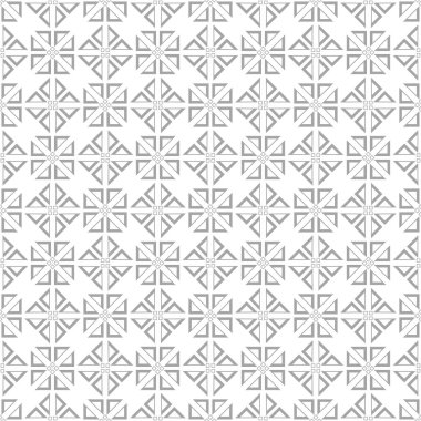 Beyaz arka planda gri geometrik süsleme. Web, Tekstil ve duvar kağıtları için seamless modeli