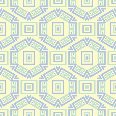 Bej mavi ve yeşil geometrik seamless modeli. Duvar kağıtları, Tekstil ve kumaş için