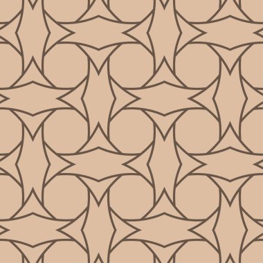 Bej ve kahverengi geometrik süsleme. Web, Tekstil ve duvar kağıtları için seamless modeli