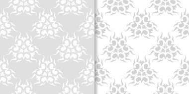 Işık gri çiçek arka planlar. Tekstil ve duvar kağıtları için dikişsiz desen seti