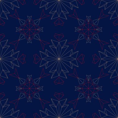 Kesintisiz mavi arka plan. Çiçek bej ve kırmızı desenli duvar kağıtları ve tekstil