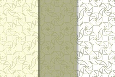 Zeytin yeşili ve web, Tekstil ve duvar kağıtları için geometrik Dikişsiz desen beyaz set