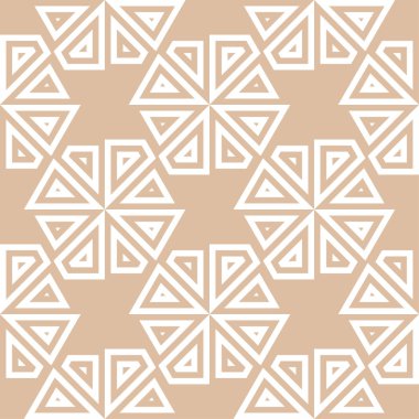 Bej ve beyaz geometrik süsleme. Web, Tekstil ve duvar kağıtları için seamless modeli