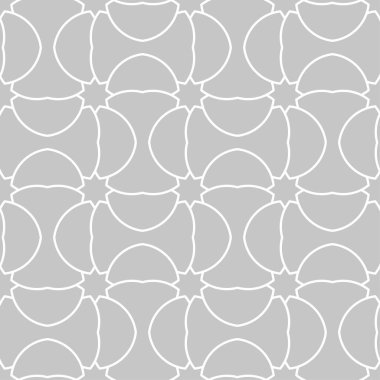 Gri ve beyaz geometrik süsleme. Web, Tekstil ve duvar kağıtları için seamless modeli
