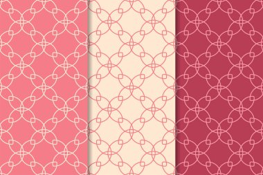 Web, Tekstil ve duvar kağıtları için dikey Dikişsiz desen kiraz kırmızı geometrik dizi