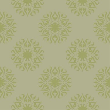 Zeytin yeşili çiçek süs tasarım. Tekstil ve duvar kağıtları için seamless modeli