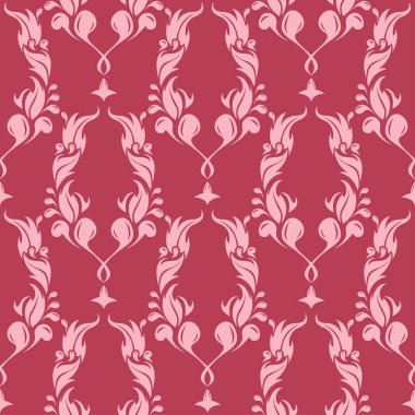 Kırmızı çiçek sorunsuz arka plan. Tekstil ve duvar kağıtları için dekoratif desen