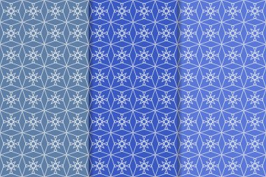 Mavi geometrik süsler. Web, Tekstil ve duvar kağıtları için dikey Dikişsiz desen seti