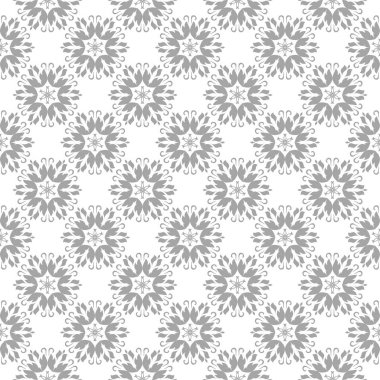 Işık gri ve beyaz çiçek süsleme. Tekstil ve duvar kağıtları için seamless modeli
