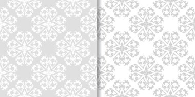 Işık gri çiçek arka planlar. Tekstil ve duvar kağıtları için dikişsiz desen seti