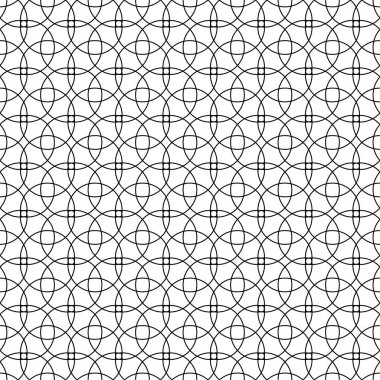 Beyaz arka planda siyah geometrik süsleme. Web, Tekstil ve duvar kağıtları için seamless modeli