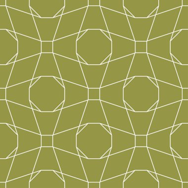 Zeytin yeşili geometrik süsleme. Web, Tekstil ve duvar kağıtları için seamless modeli