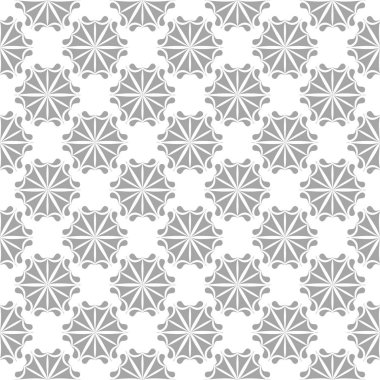 Beyaz arka plan üzerine açık gri çiçek süsleme. Tekstil ve duvar kağıtları için seamless modeli