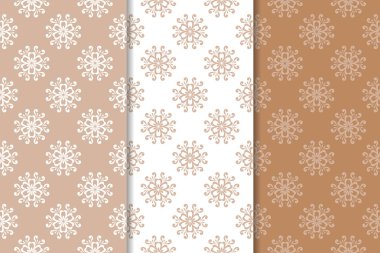 Kahverengi çiçek arka planlar. Tekstil ve duvar kağıtları için dikişsiz desen seti