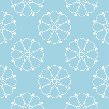 Mavi ve beyaz çiçek süsleme. Tekstil ve duvar kağıtları için seamless modeli