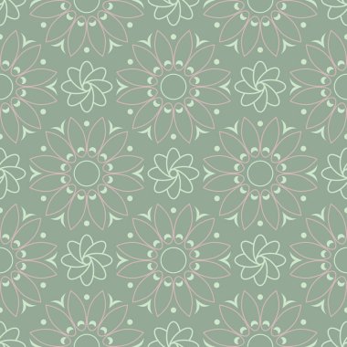 Zeytin yeşili çiçek seamless modeli. Arka plan duvar kağıtları, Tekstil ve kumaş için çiçek tasarımları ile