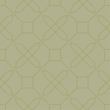 Zeytin yeşili geometrik süsleme. Web, Tekstil ve duvar kağıtları için seamless modeli