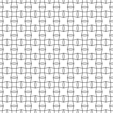 Beyaz arka planda siyah geometrik süsleme. Web, Tekstil ve duvar kağıtları için seamless modeli