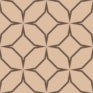 Bej ve kahverengi geometrik süsleme. Web, Tekstil ve duvar kağıtları için seamless modeli