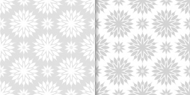 Işık gri çiçek süsler. Tekstil ve duvar kağıtları için dikişsiz desen seti