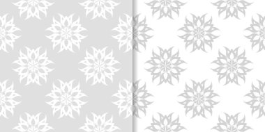 Işık gri çiçek arka planlar. Tekstil ve duvar kağıtları için dikişsiz desen seti