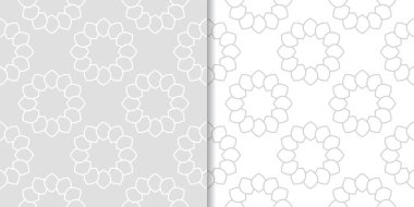 Geometrik süsler kümesi. Web, Tekstil ve duvar kağıtları için ışık gri Dikişsiz desen