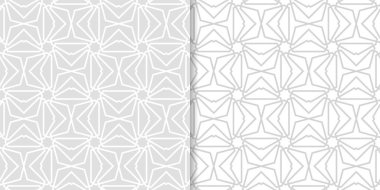 Işık gri geometrik süsler. Web, Tekstil ve duvar kağıtları için dikişsiz desen seti