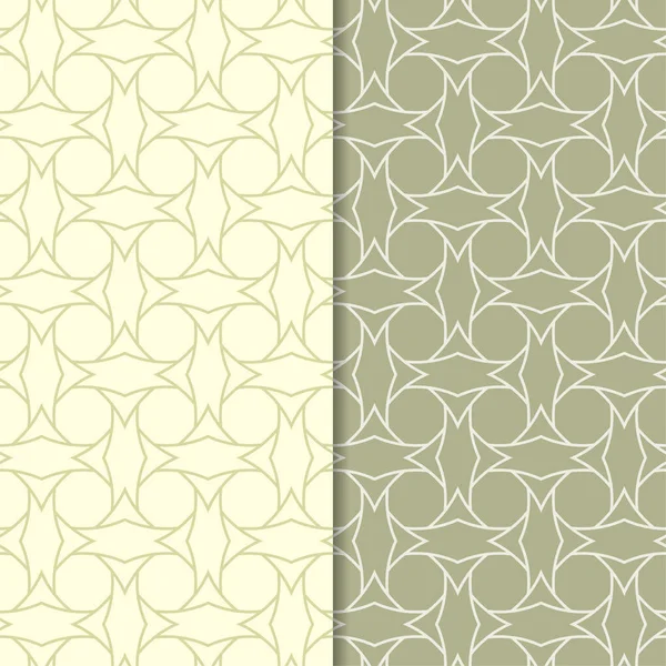 Zeytin yeşili geometrik süsler. Web, Tekstil ve duvar kağıtları için dikişsiz desen seti
