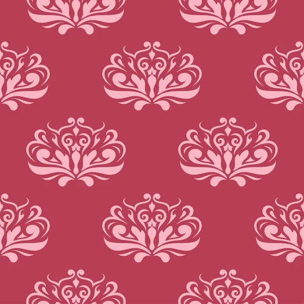 Kırmızı zemin üzerine çiçek süsleme. Tekstil ve duvar kağıtları için seamless modeli
