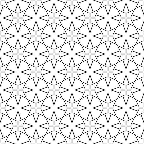 Beyaz arka planda siyah geometrik tasarım. Web, Tekstil ve duvar kağıtları için seamless modeli