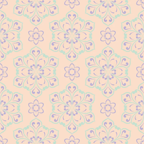 Duvar kağıtları, Tekstil ve kumaş için mor ve mavi tasarımları ile bej çiçek seamless modeli