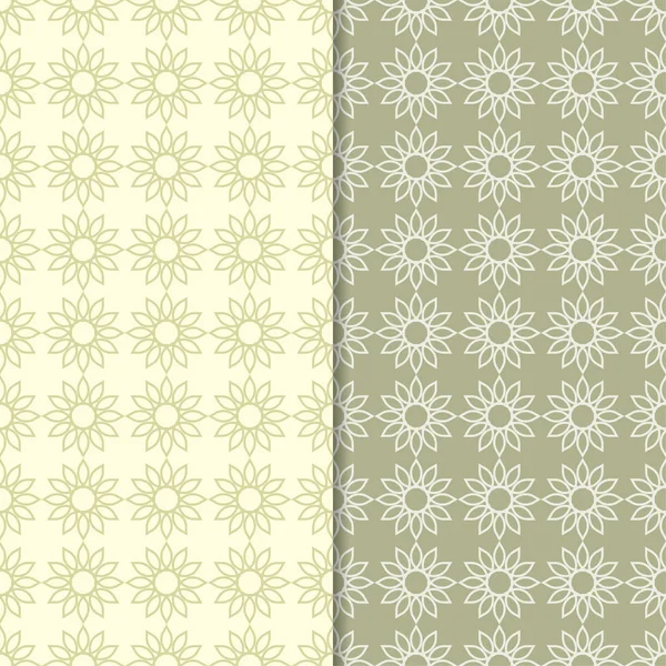 Zeytin yeşili geometrik süsler. Web, Tekstil ve duvar kağıtları için dikişsiz desen seti