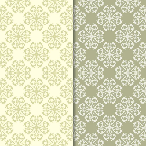 Zeytin yeşili çiçek arka planlar. Tekstil ve duvar kağıtları için dikişsiz desen seti