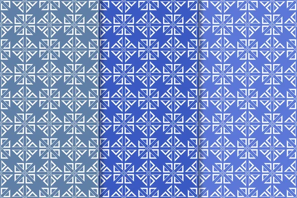 Mavi geometrik süsler. Web, Tekstil ve duvar kağıtları için dikey Dikişsiz desen seti