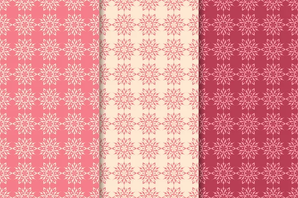 Kiraz kırmızı çiçek desenleri kümesi. Dikey Dikişsiz desen. Duvar kağıdı arka plan