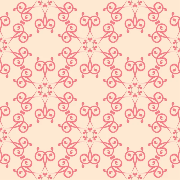 Kırmızı ve bej çiçekli süs. Tekstil ve duvar kağıtları için seamless modeli