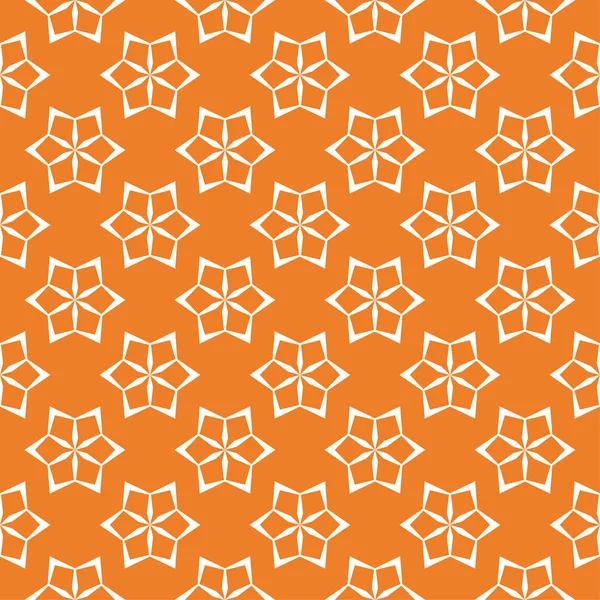 Ornement Floral Orange Avec Des Éléments Blancs Modèle Sans Couture — Image vectorielle