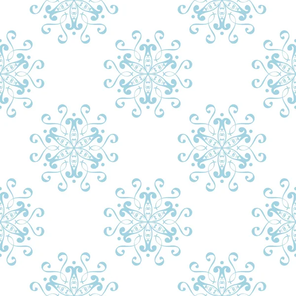 Beyaz zemin üzerine mavi çiçek süsleme. Tekstil ve duvar kağıtları için seamless modeli