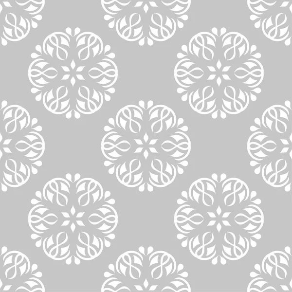 Gri ve beyaz çiçek süsleme. Tekstil ve duvar kağıtları için seamless modeli