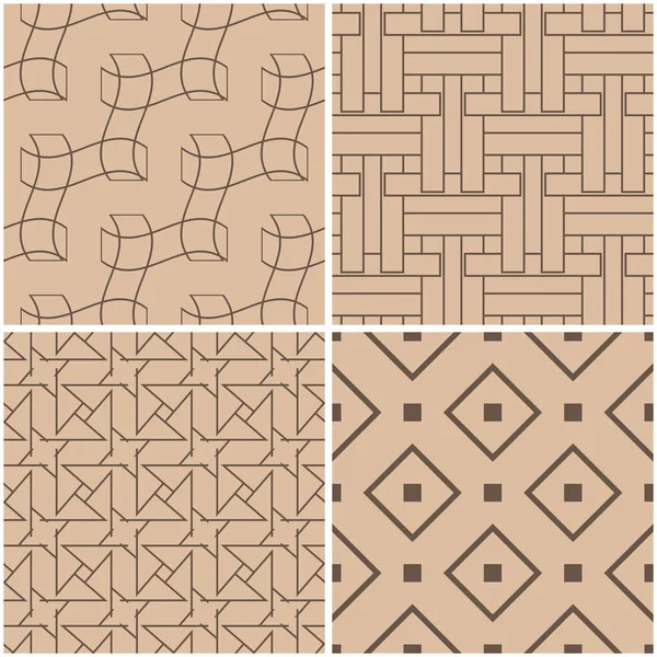 Geometrik desenler. Sorunsuz arka plan bej, kahverengi kümesi. Vektör çizim