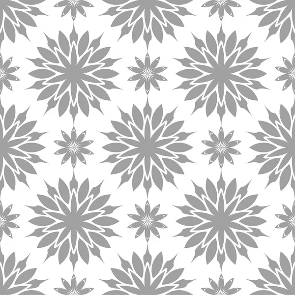 Beyaz ışık gri çiçek süsleme. Tekstil ve duvar kağıtları için seamless modeli