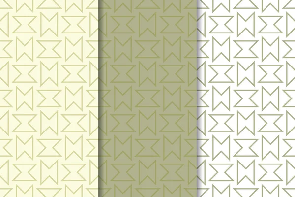 Web, Tekstil ve duvar kağıtları için dikey Dikişsiz desen zeytin yeşil ve beyaz geometrik dizi