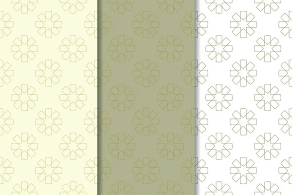 Zeytin yeşili ve web, Tekstil ve duvar kağıtları için geometrik Dikişsiz desen beyaz set