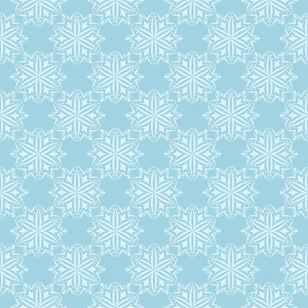 Mavi zemin üzerine beyaz çiçek desenli. Tekstil ve duvar kağıtları için sorunsuz süsleme