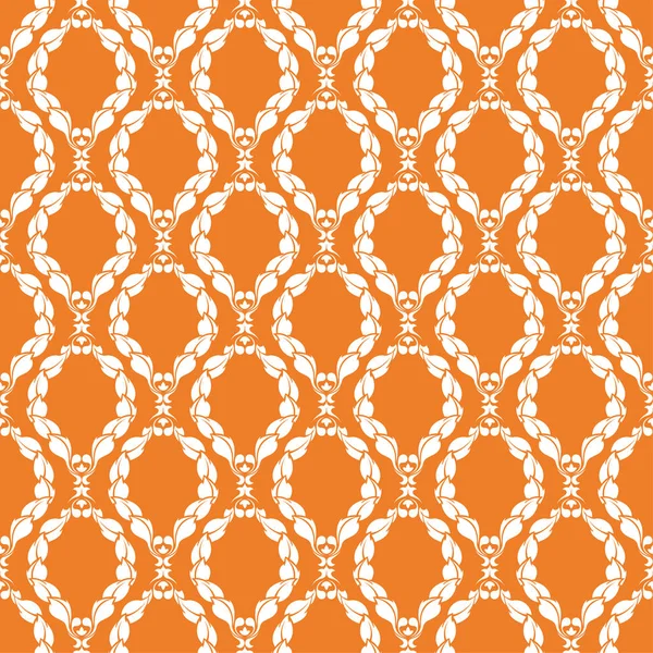 Turuncu zemin üzerine beyaz çiçek tasarım. Tekstil ve duvar kağıtları için seamless modeli