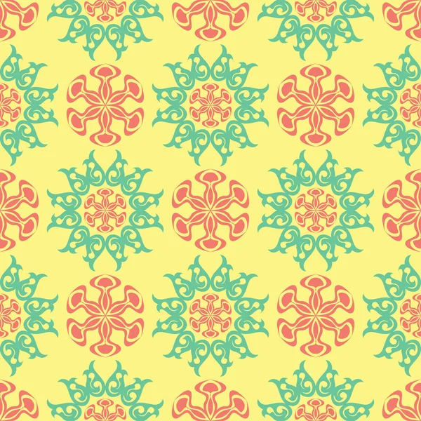 Çiçek seamless modeli. Arka plan duvar kağıtları, Tekstil ve kumaş için pembe ve yeşil çiçek öğeleri ile parlak renkli