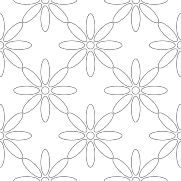 Beyaz arka plan üzerine açık gri çiçek süsleme. Tekstil ve duvar kağıtları için seamless modeli